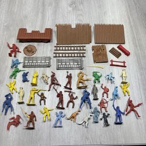 Lot of Vintage 19050's Cowboys Indians Pirates Dinosaurs Marxx and more